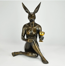 Load image into Gallery viewer, Gillie and Marc, She loved a Good Red, Bronze Sculpture with Gold Patina #6/25
