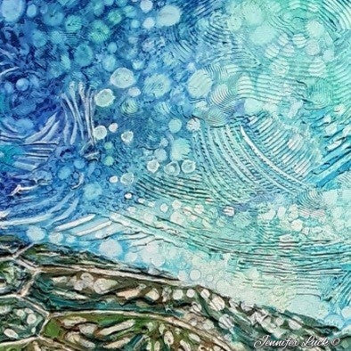 Jennifer Luck, Reef Daze, Oil on round Canvas