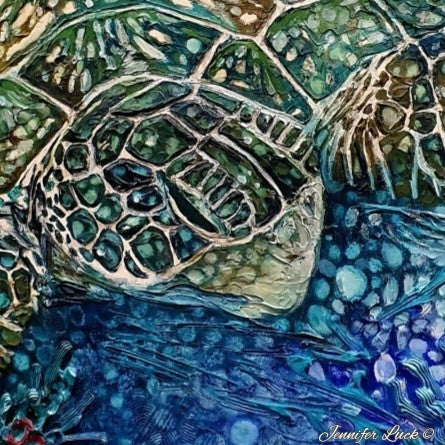 Jennifer Luck, Reef Daze, Oil on round Canvas