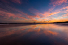 Load image into Gallery viewer, Sunset reflections along Seven Mile Beach towards Coolangatta Mountain. Gerroa, Australia
