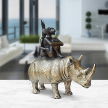 Load image into Gallery viewer, Gillie and Marc, They Spent their lives saving Rhinos, Bronze sculpture #4/100
