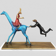 Load image into Gallery viewer, Gillie and Marc, They Loved a wild adventure every day of the week, Bronze Sculpture
