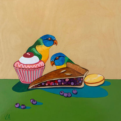 Vanessa Anderson, Sweets for my Sweet, Acrylic and Oil on Board