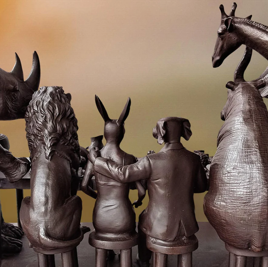 Gillie and Marc, Wild Tea Party, Bronze Sculpture #4/25