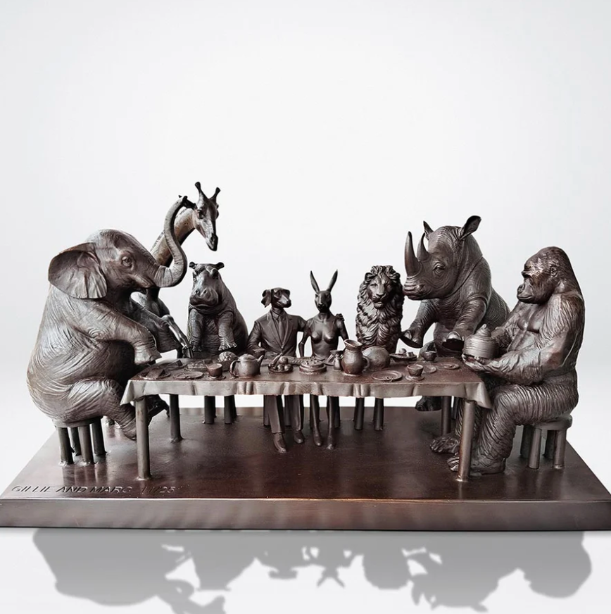 Gillie and Marc, Wild Tea Party, Bronze Sculpture #4/25