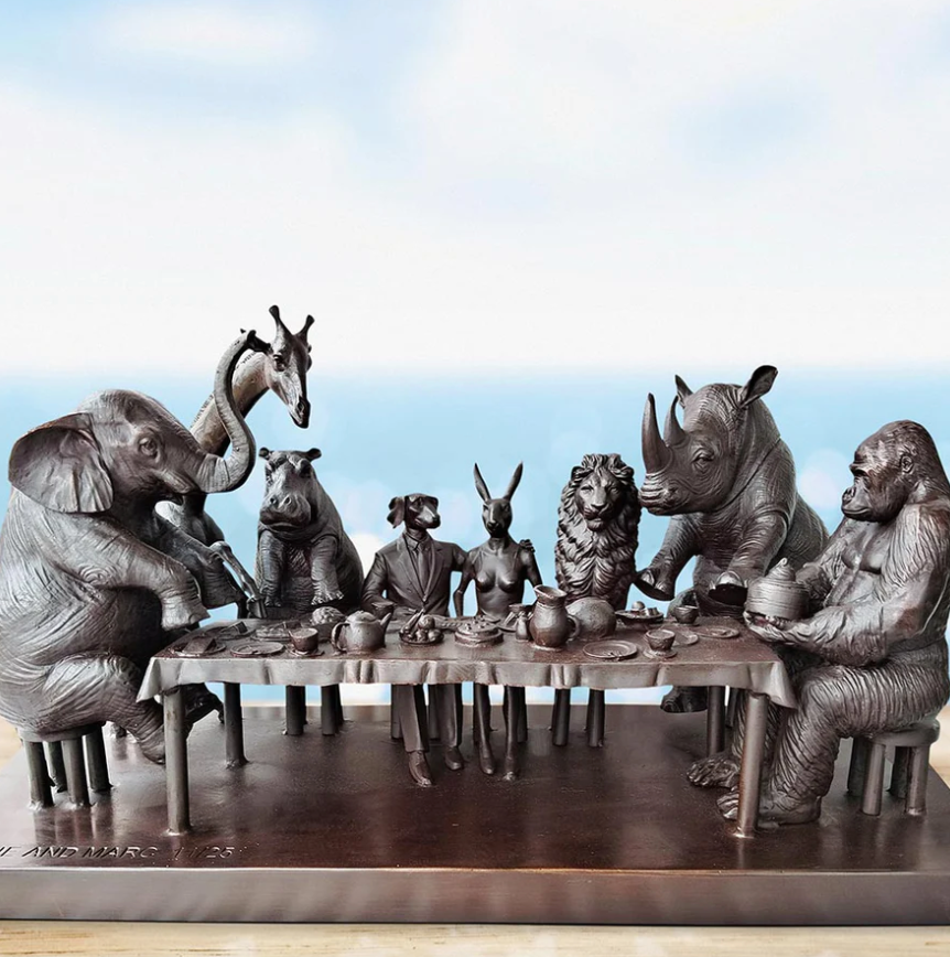 Gillie and Marc, Wild Tea Party, Bronze Sculpture #4/25