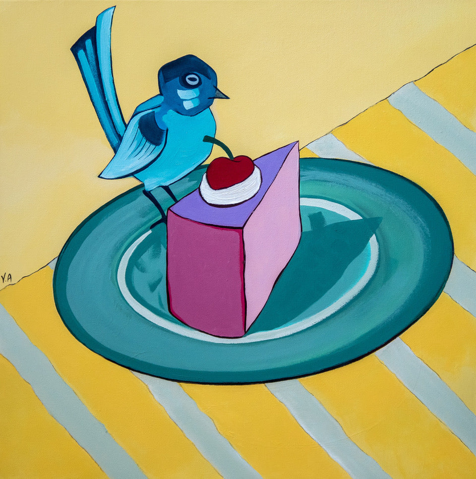 Vanessa Anderson, Blue Bird, Acrylic and Oil on Canvas