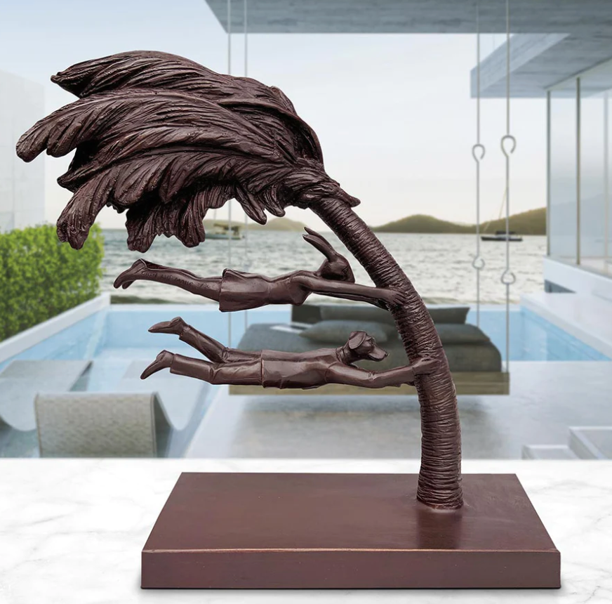 Gillie and Marc, Blowing in the wind, Bronze Sculpture