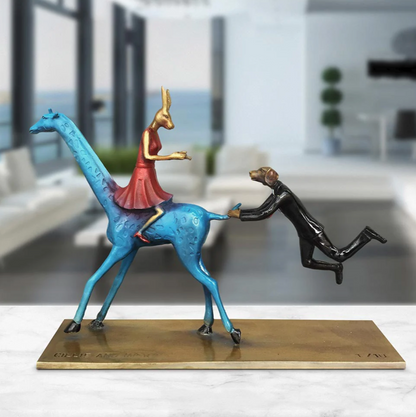 Gillie and Marc, They Loved a wild adventure every day of the week, Bronze Sculpture