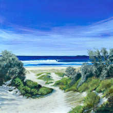 Load image into Gallery viewer, Andrew McPhail, original painting, I love the interaction with water, light and place.Tracks to a beautiful surf, views through the trees, pools and kelp, shadows and ripples, waves forming and breaking. It&#39;s always a place that means something to me.
