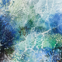 Load image into Gallery viewer, Detail of an original oil painting of an underwater scene with light playing on ripples of water.
