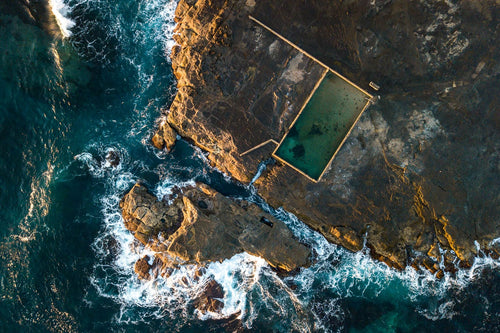 The iconic ocean rockpool at Werri Point. 
Gerringong, Australia