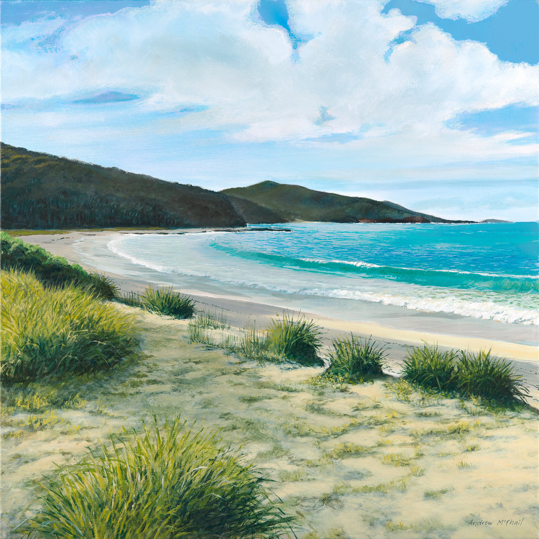 Andrew McPhail, Winter Solstice light, Depot Beach, Acrylic on Canvas