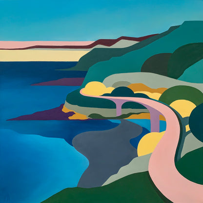 Vanessa Anderson, Coastal Road, Acrylic and Oil on Canvas