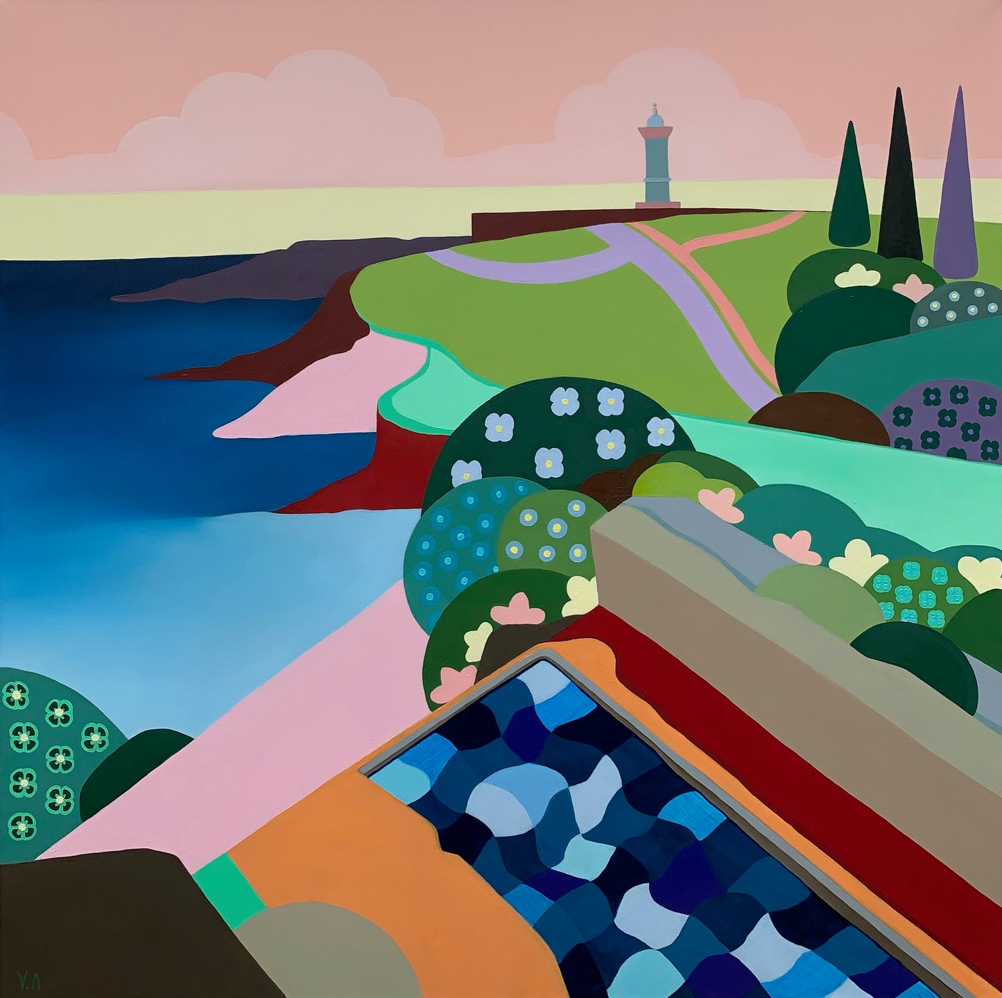 Vanessa Anderson, Ocean Pool, Acrylic and Oil on Canvas