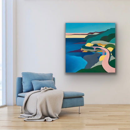 Vanessa Anderson, Coastal Road, Acrylic and Oil on Canvas