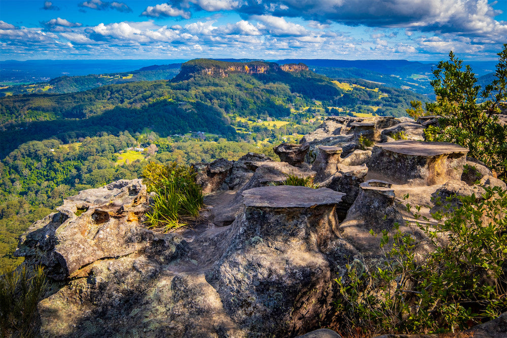 View over the Shoalhaven Region from Drawing Room Rocks near Berry NSW.